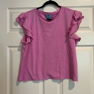 CeCe Pink Ruffle Sleeve Tee